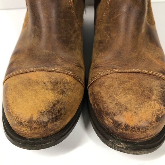 Sorel Major Pull On Boots Tan Brown Leather Mid Calf Buckle Moto 6.5 Nl2166-242 - Picture 4 of 12